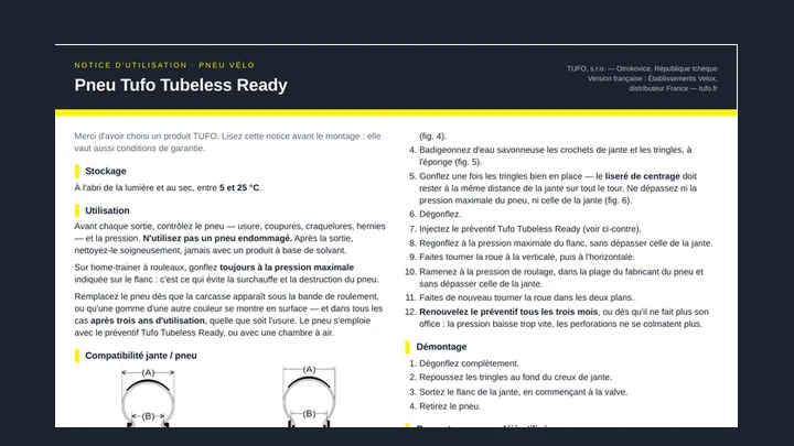 Couverture — Notice pneu Tubeless Ready