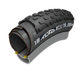 Coupe d'un pneu VTT tubeless ready Tufo